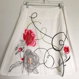 [Talbots] White Floral Skirt